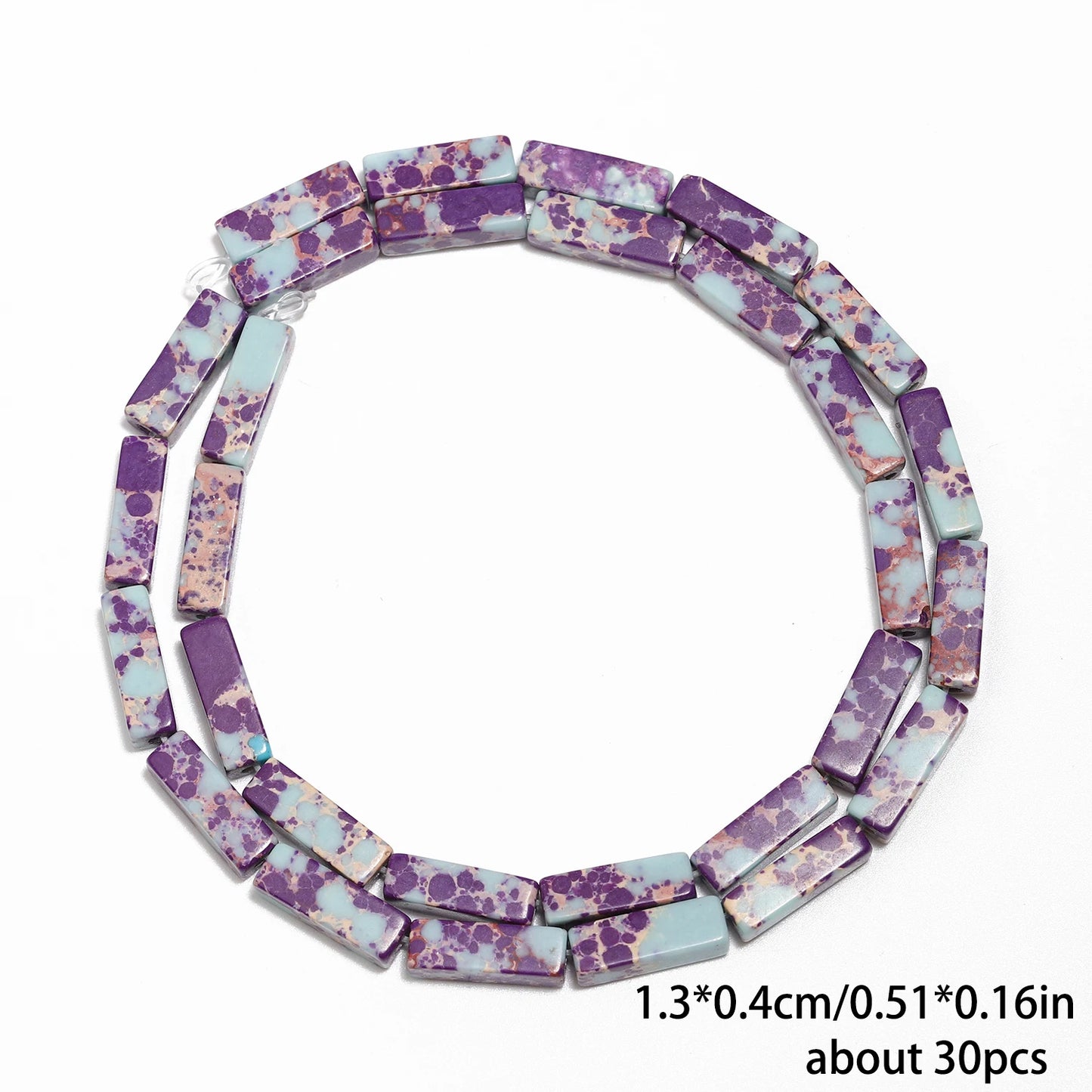Mostacillas de piedra natural con forma rectangular para fabricación de joyas, 13x4mm, 30 piezas