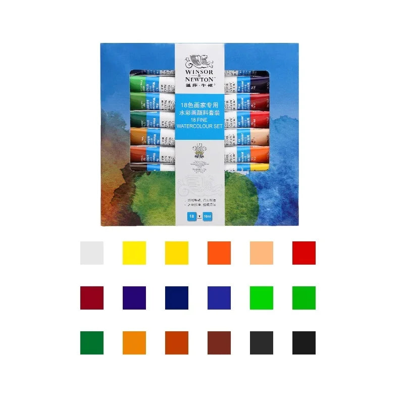 Winsor & Newton-Juego de acuarela fina, 12/18/24/36 colores, tubos de 10ml