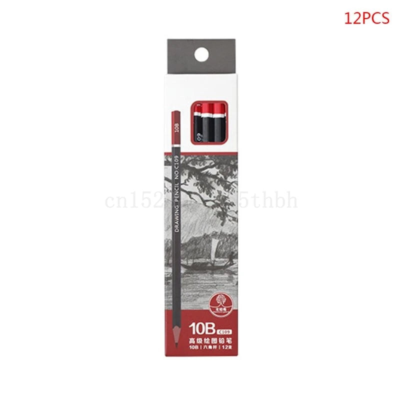12 unids/caja lápiz de grafito para boceto, dibujo, escritura, 2H HB 2B 3B 3H 4B 5B