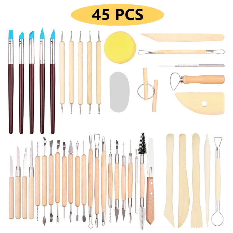 Kit de Herramientas para Esculpir Arcilla y Cerámica, 8-61 Piezas