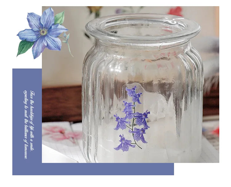 40 hojas de stickers vintage de plantas y flores
