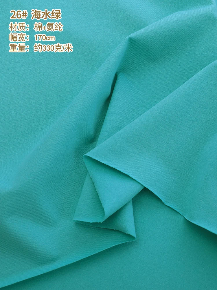 170x50cm 95% algodón 5% LICRA tejido de Jersey hacer ropa deportiva de primavera y verano, tela de alta elasticidad 330 g/m