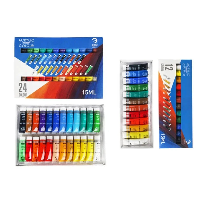 Juego de pinturas acrílicas profesionales de 12/24 colores, de 15ML