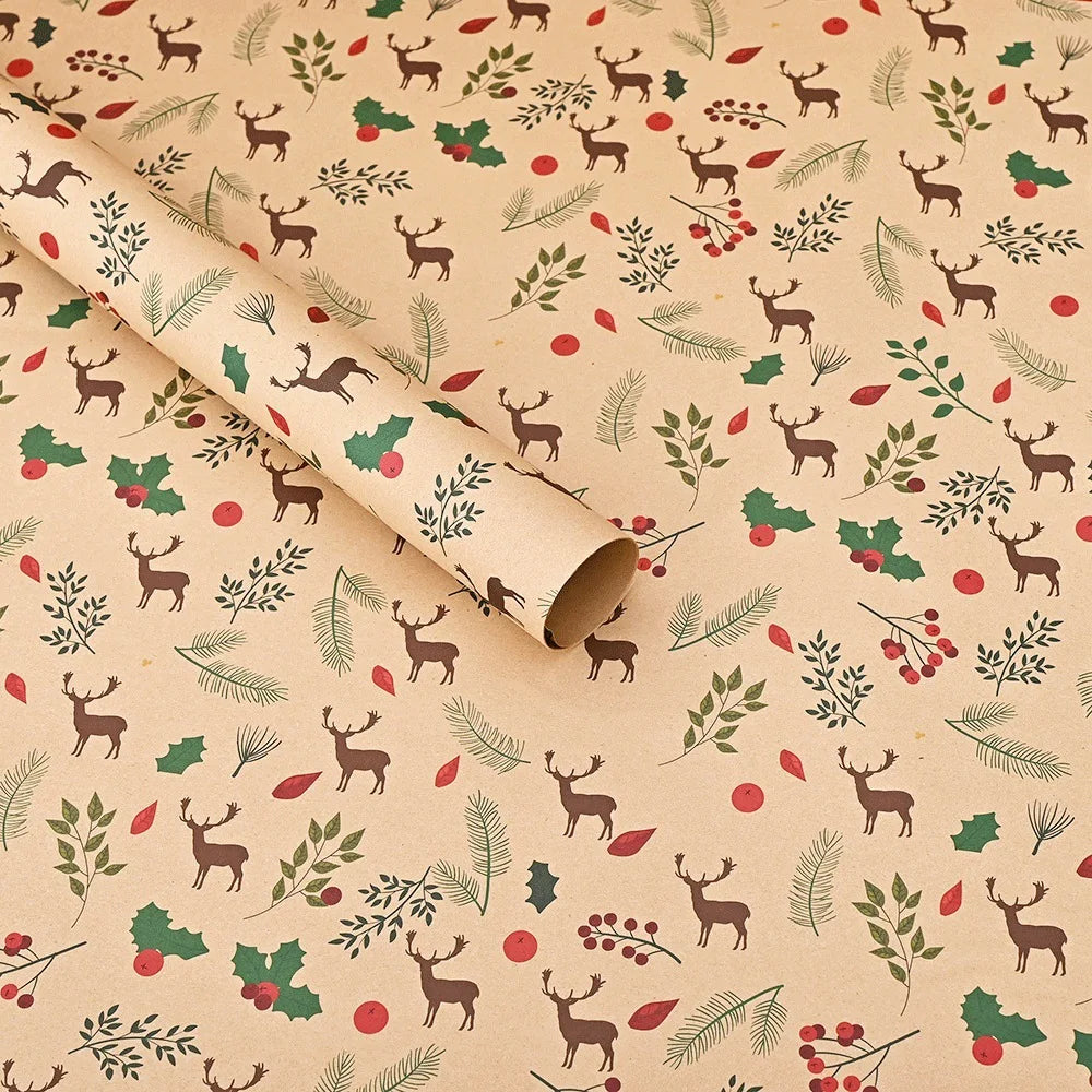 10 Uds., de papel de regalo navideño-74*50cm