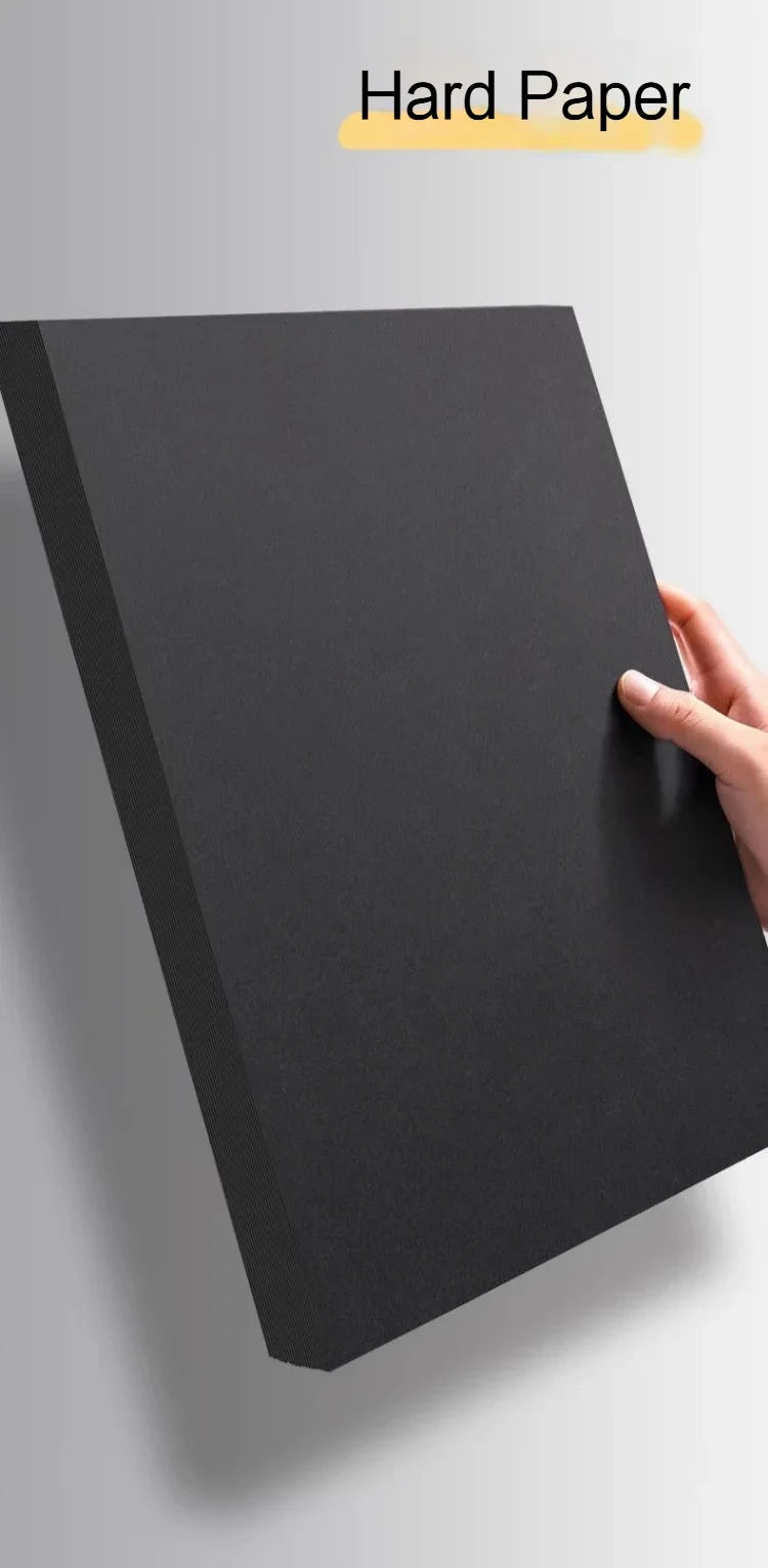 Papel de cartón negro grueso de 180/230/300gsm, papel A4/A5, 20-100 Uds., papel para bocetos de dibujo a mano