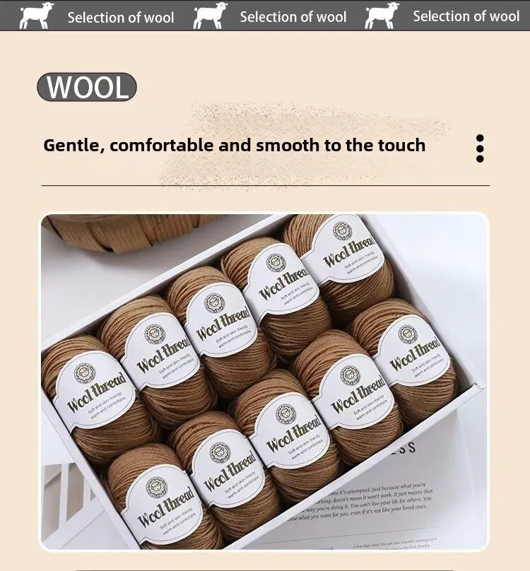 500 g/set (10 unidades de 50g) de  lana merino lisa