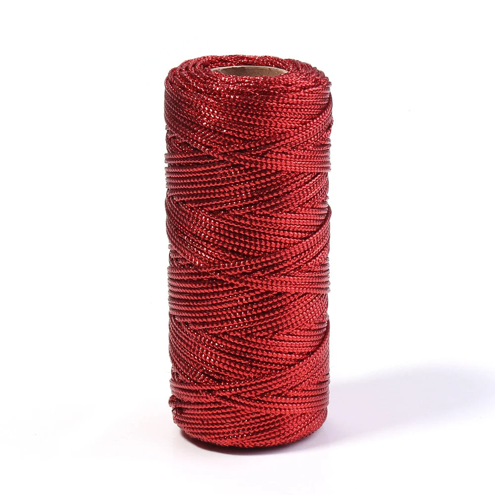 Cuerda de 1,5mm y 100m, cordón dorado y plateado para embalaje de regalo, cordón para macramé