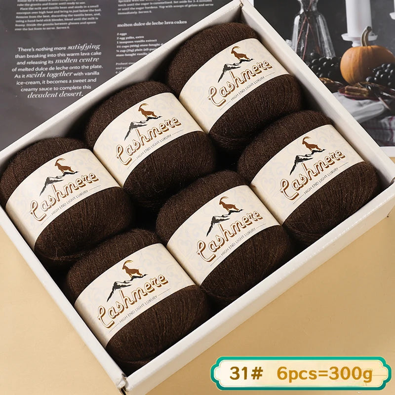 Lana fina pura de Cachemira de 300g, tejido a mano. 6 unidades