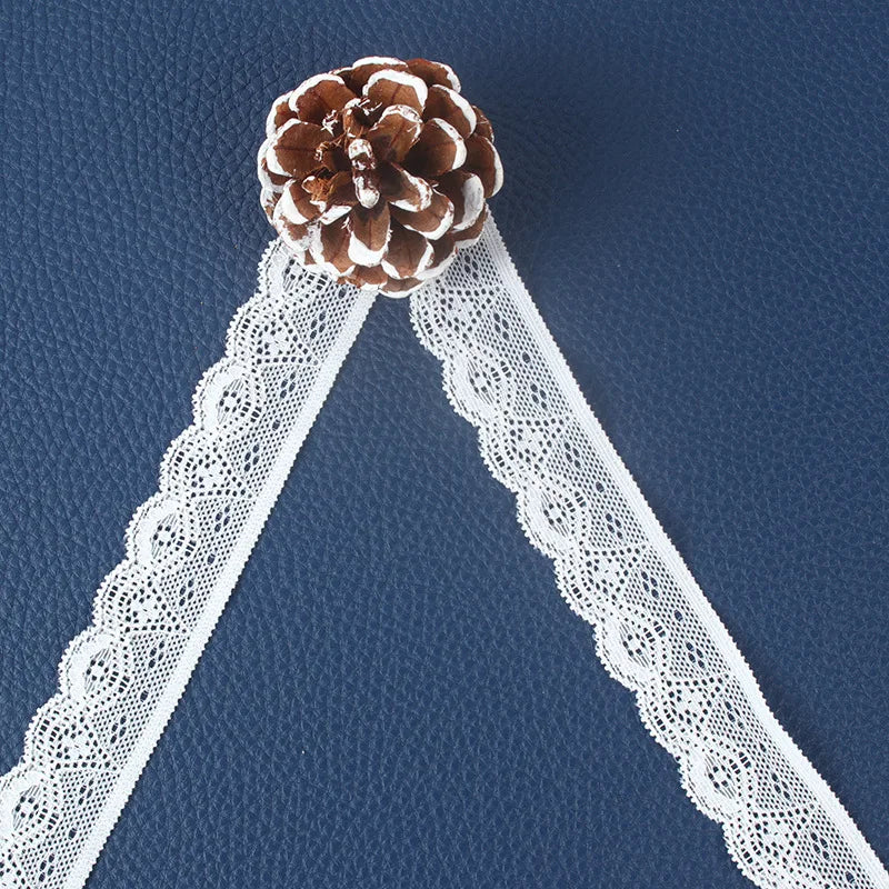 Accesorios de encaje blanco elástico, 1-2cm