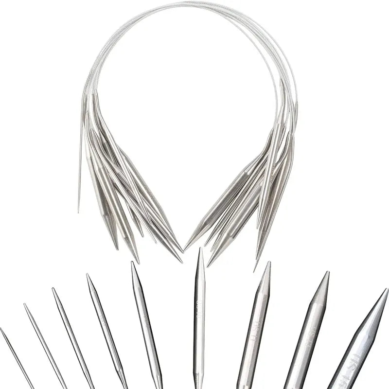 Palillos de tejer circulares de 1,6-4,8mm con bucle mágico, agujas de tejer flexibles de doble punta para calcetines, 1 unid.