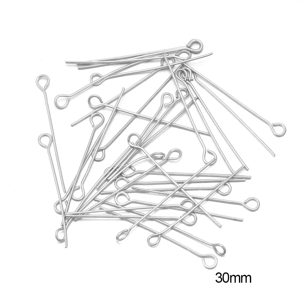 100/50 Uds. Cabezas de acero inoxidable, de cabeza plana, de bola de Color dorado para accesorios de joyería