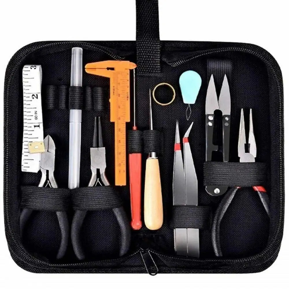 19 Uds. 1 Juego en estuche negro de  Kit de fabricación de joyas