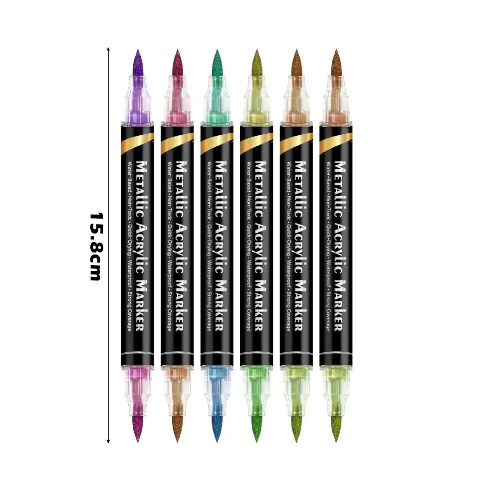 Rotulador acrílico con tinta a base de agua, disponible en 6, 12 y 24 colores, con doble punta