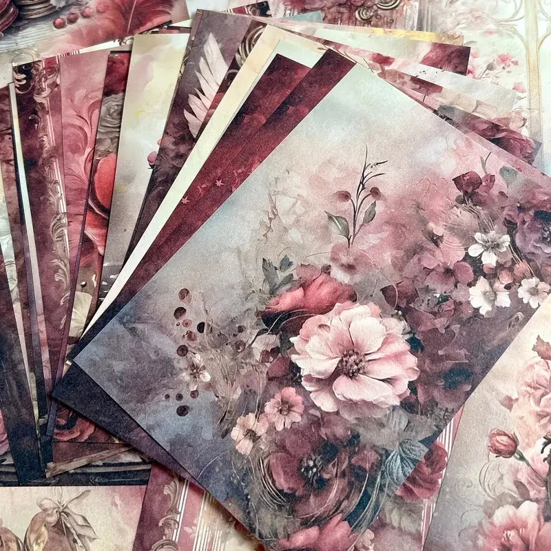 50 hojas de papel Retro para álbum de recortes, papel artesanal de fondo