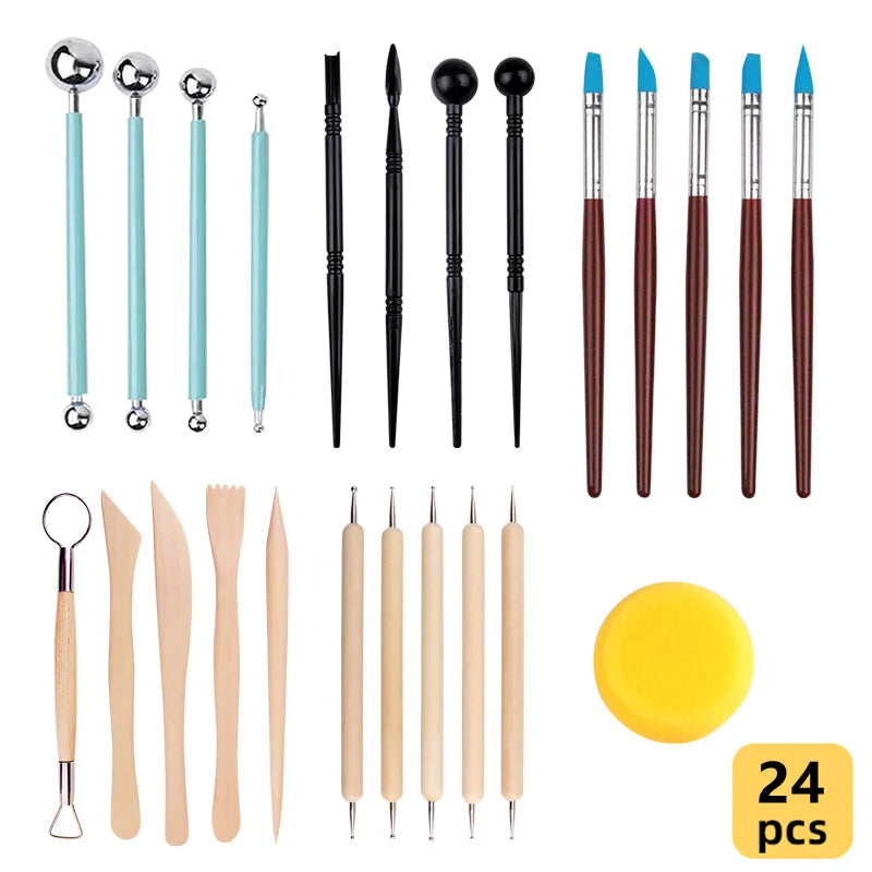 Kit de Herramientas para Esculpir Arcilla y Cerámica, 8-61 Piezas