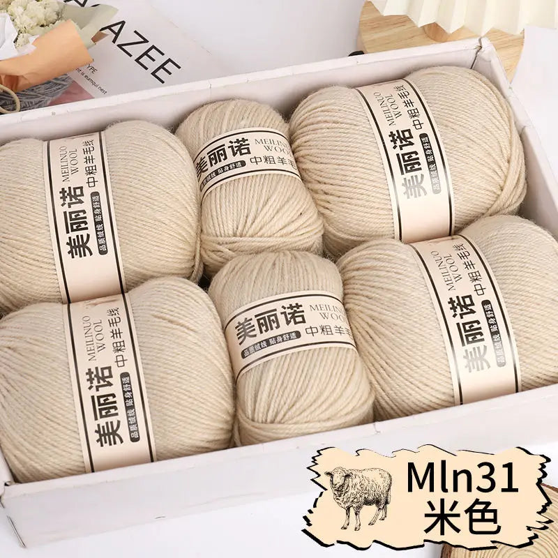 500 g/set de lana merina de 4 capas para tejer a mano