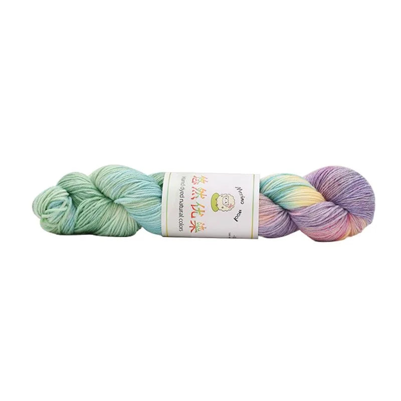 1 rollo de 100g/rollo de lana Merino colorido,  tejido de arcoíris para bebé