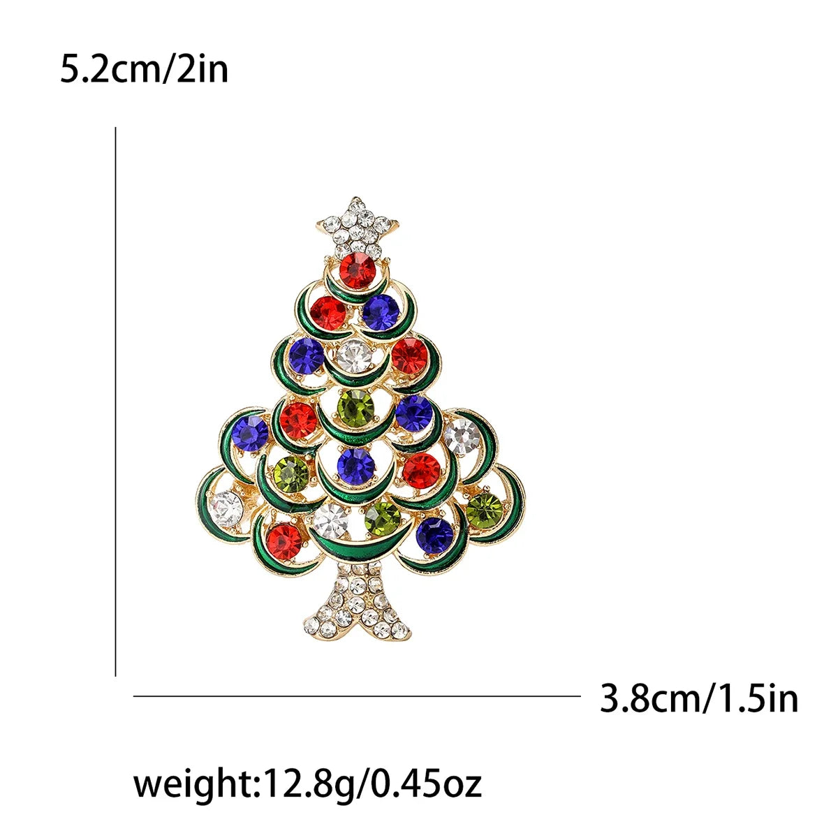 Broches en forma de árbol de Navidad con diamantes de imitación, accesorios de joyería