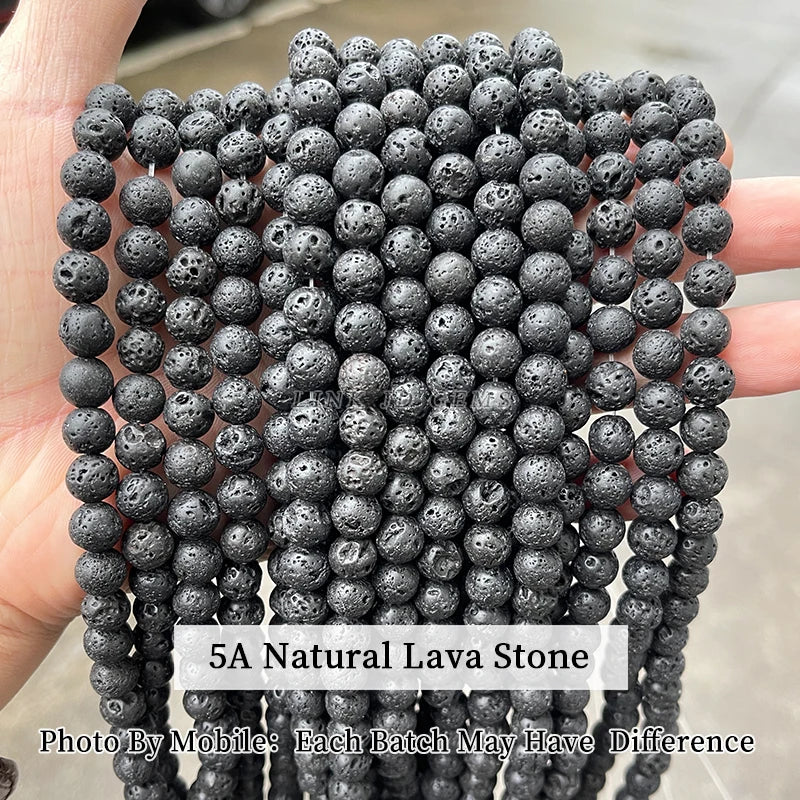 Mostacillas de piedra natural, variedades, redondo de 4, 6, 8, 10 y 12mm