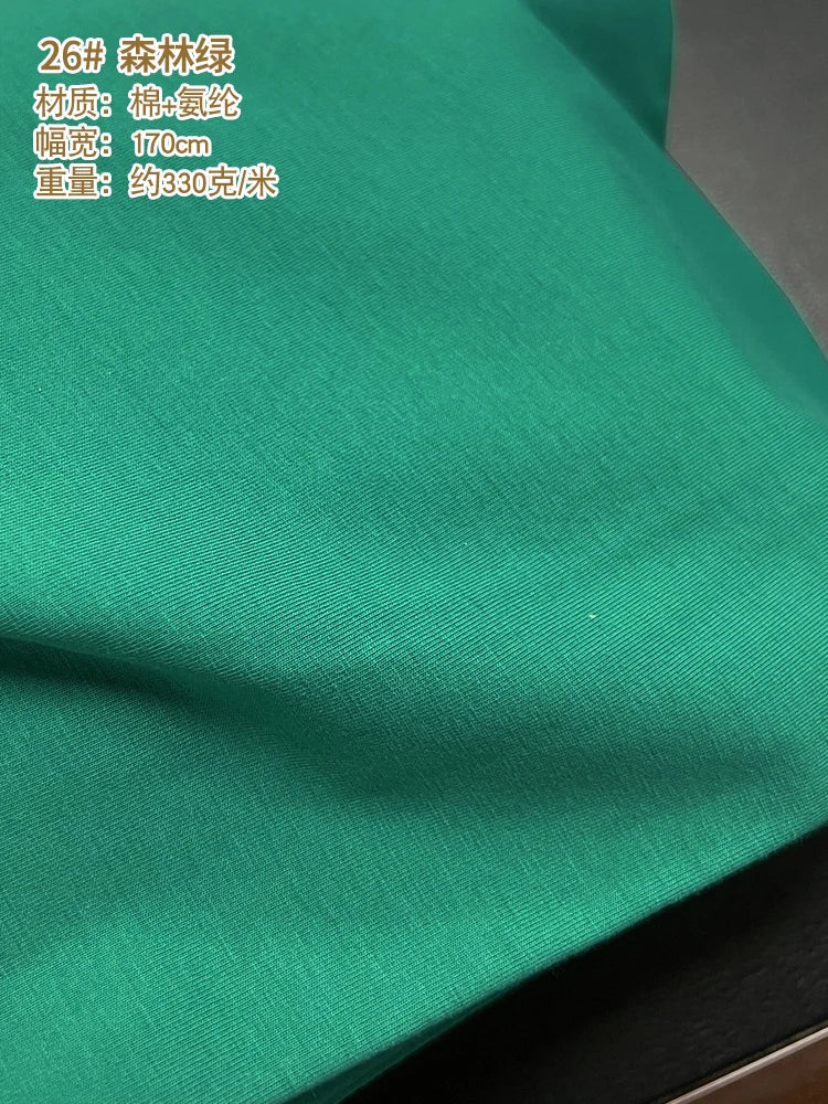 170x50cm 95% algodón 5% LICRA tejido de Jersey hacer ropa deportiva de primavera y verano, tela de alta elasticidad 330 g/m