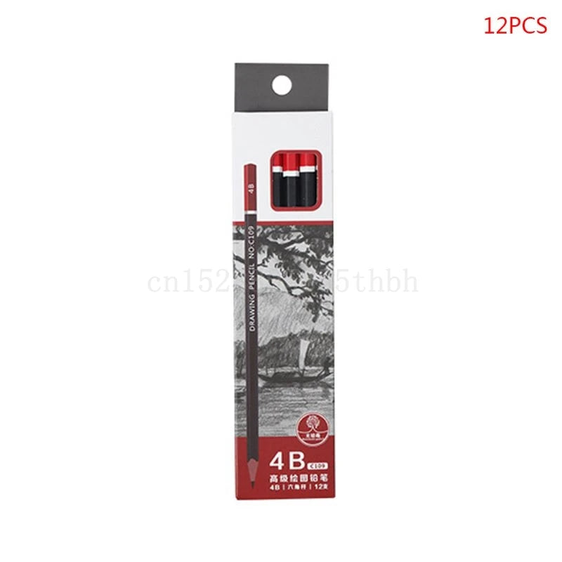 12 unids/caja lápiz de grafito para boceto, dibujo, escritura, 2H HB 2B 3B 3H 4B 5B