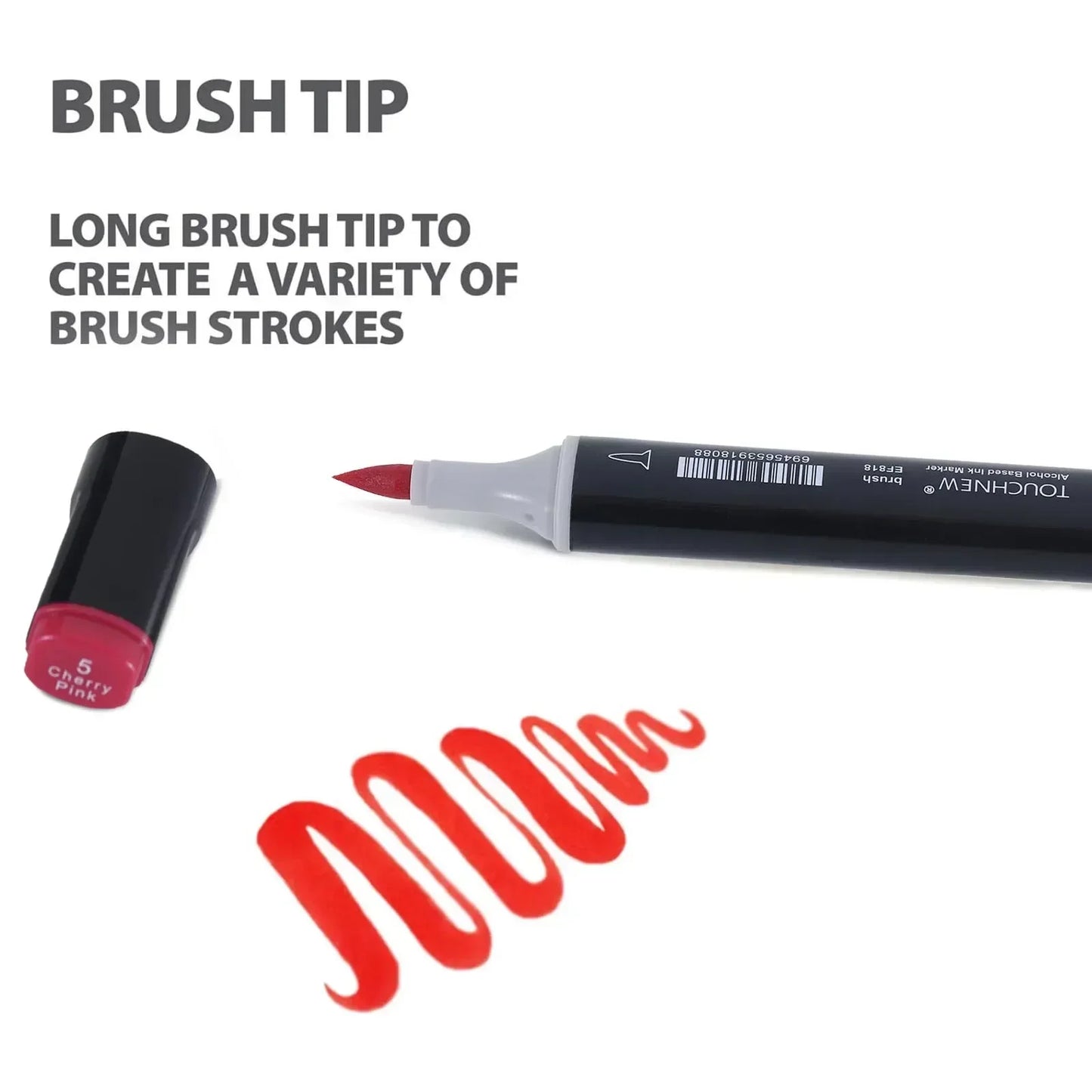 Rotuladores de doble punta suave, TOUCHNEW 30/60/80 colores con punta pincel y cincel para artistas adultos