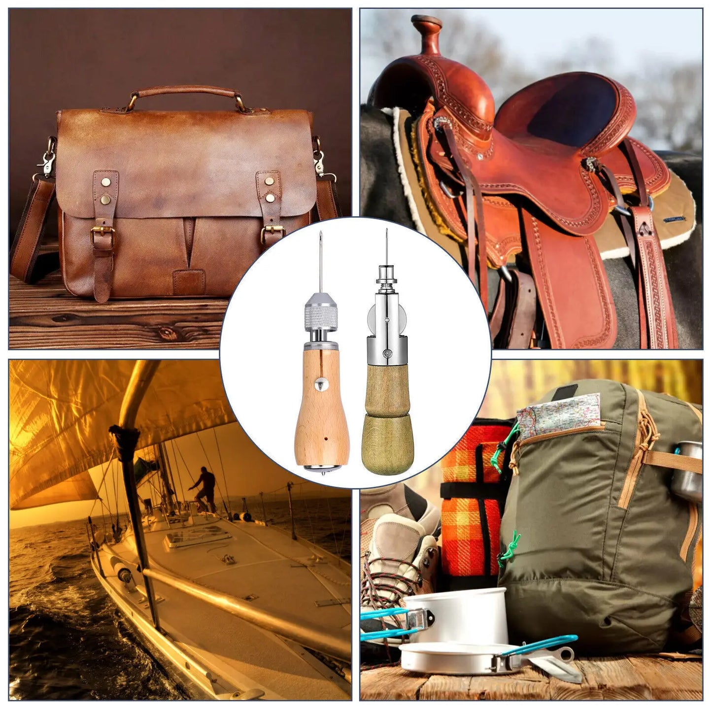 Kit de hilo de punzón de costura de cuero