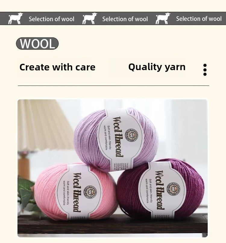 500 g/set (10 unidades de 50g) de  lana merino lisa