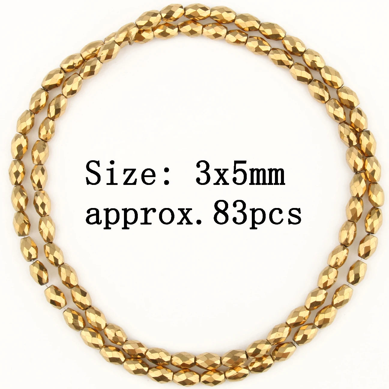 Mostacillas de hematita chapadas en oro Natural para fabricación de joyería