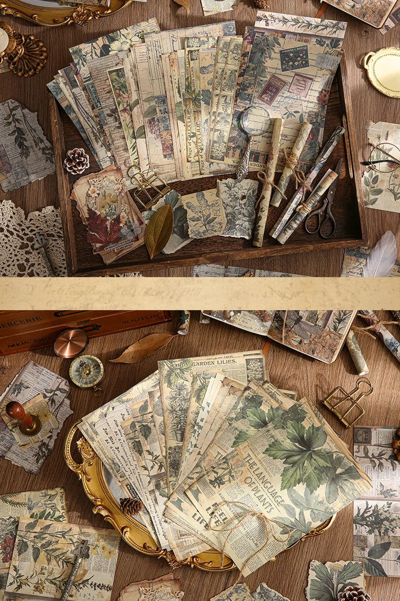 30 Uds. Planificador de papel Vintage, suministros artesanales