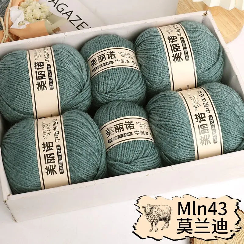 500 g/set de lana merina de 4 capas para tejer a mano