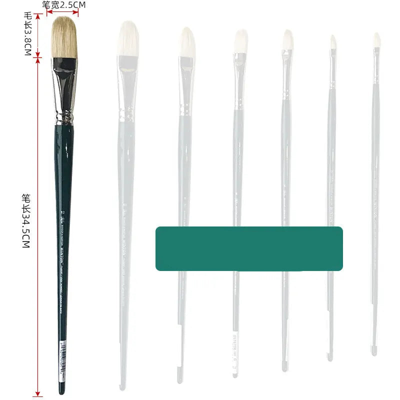 Juego de Pinceles para Óleo Winsor & Newton - Pinceles Planos y en Forma de Abanico, de Cerda de Cerdo
