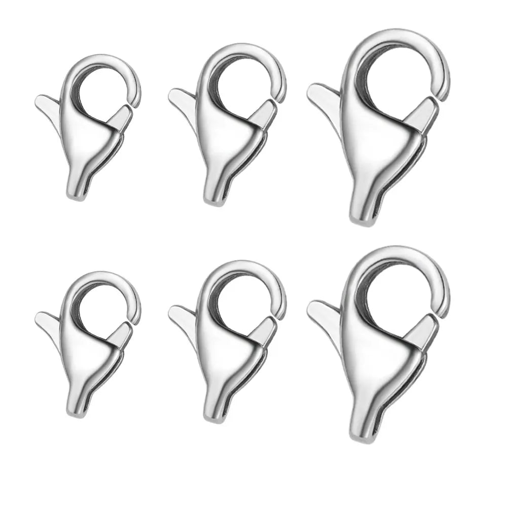 5 unids/lote de cierre de langosta rectangular de acero inoxidable de joyería para hacer collares y pulseras