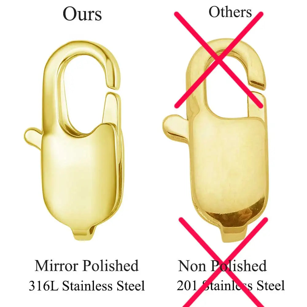 5 unids/lote de cierre de langosta rectangular de acero inoxidable de joyería para hacer collares y pulseras