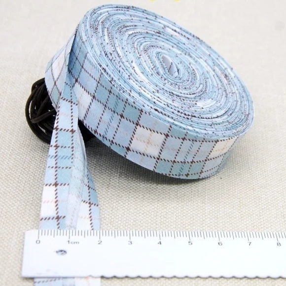 Sesgo, cinta al bies 100% de algodón, 20mm de ancho, 3/4 ",  con pliegue planchado, 5 mts