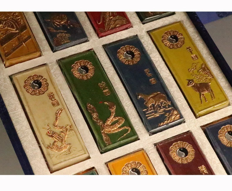 Barras de tinta de pigmento de Color, bloques de tinta de pintura china 12 uds.