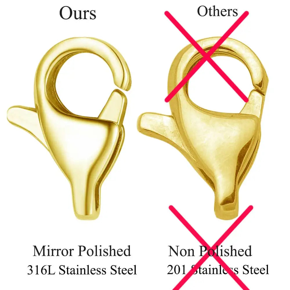 5 unids/lote de cierre de langosta rectangular de acero inoxidable de joyería para hacer collares y pulseras