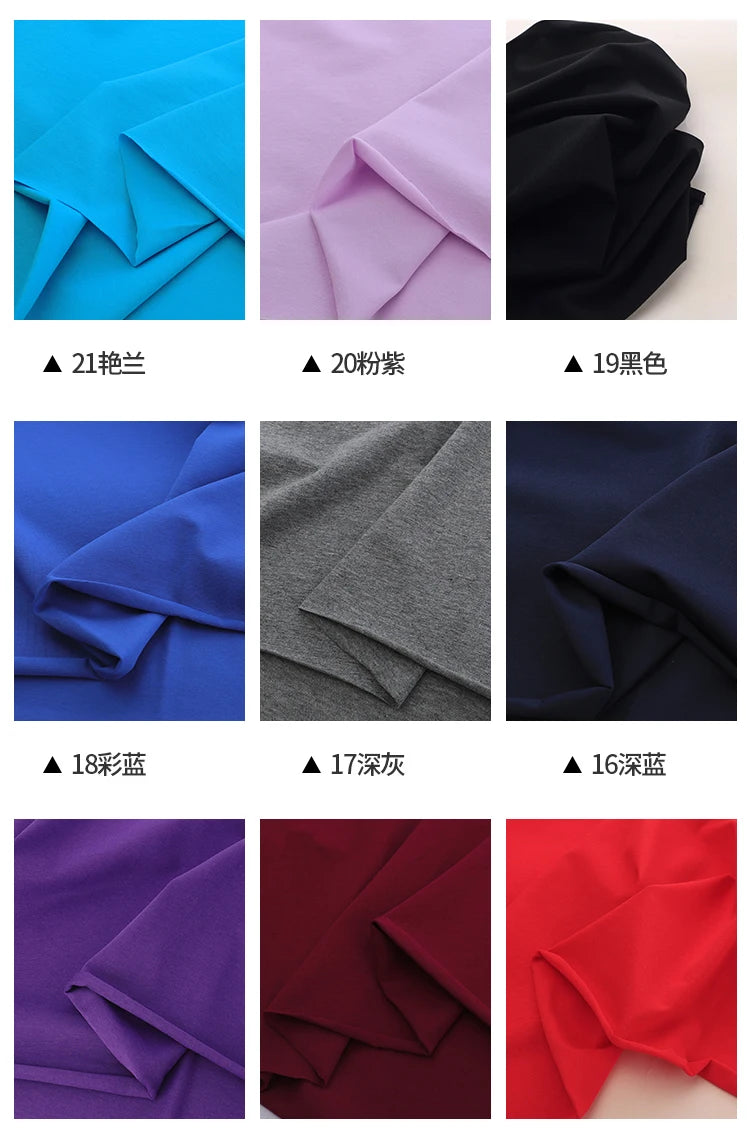 170x50cm 95% algodón 5% LICRA tejido de Jersey hacer ropa deportiva de primavera y verano, tela de alta elasticidad 330 g/m