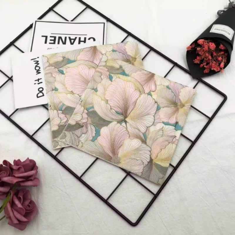 Servilletas cuadradas con estampado de flores tridimensionales, 20 piezas/33x33cm