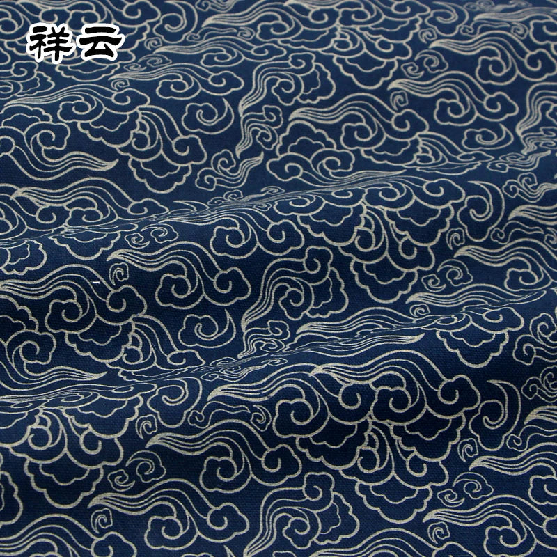 Telas de algodón puro azul marino de 110CM de ancho