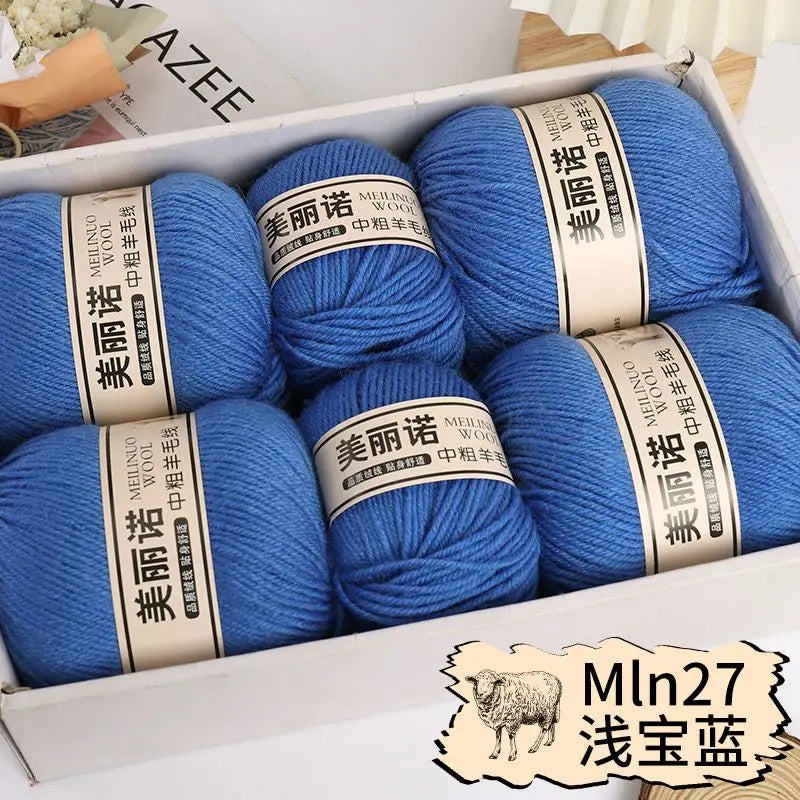 500 g/set de lana merina de 4 capas para tejer a mano