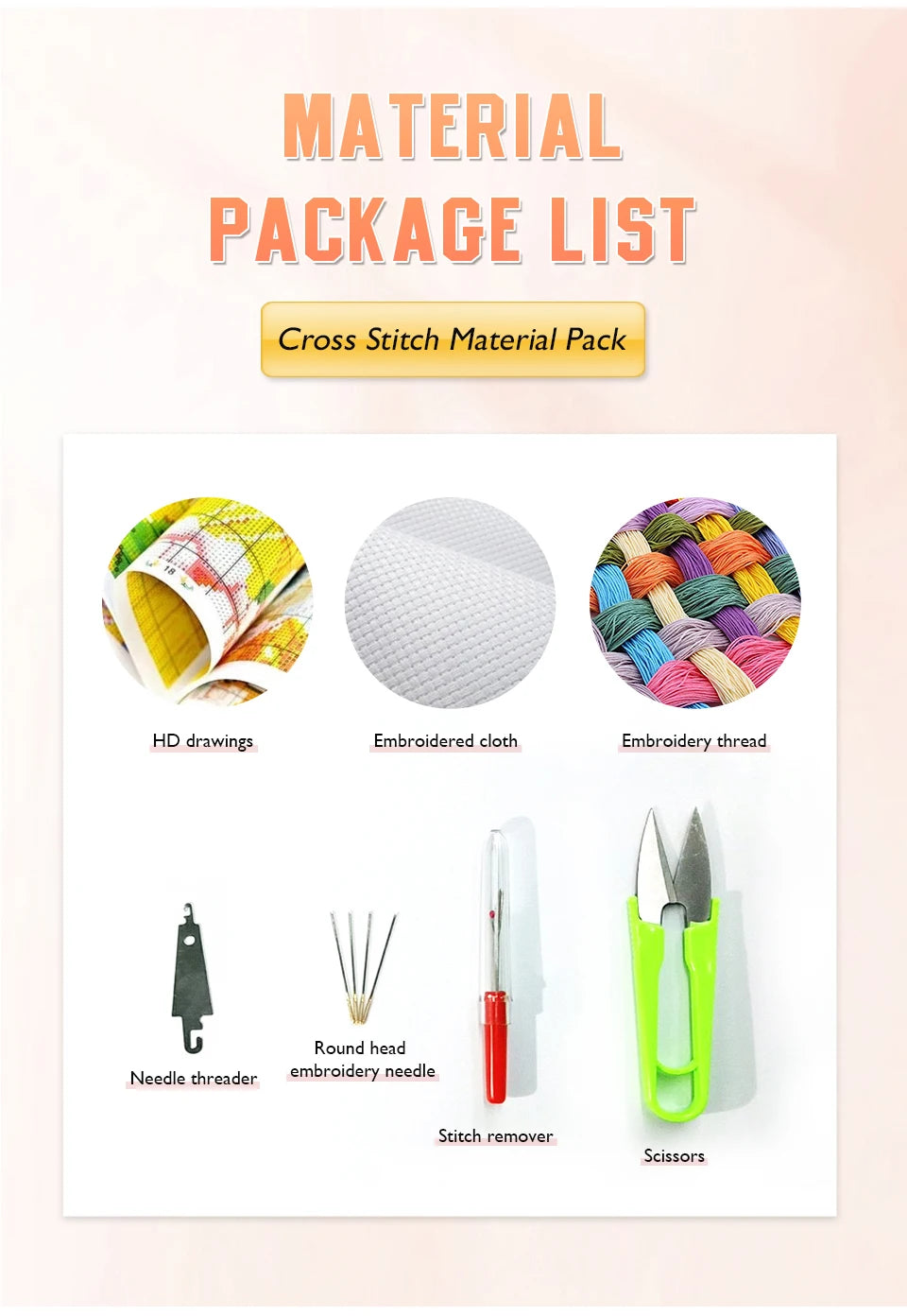 Bordado de punto de cruz, Kit de costura artesanal con dibujo de casas coloridas, decoración impresa en lienzo 11CT