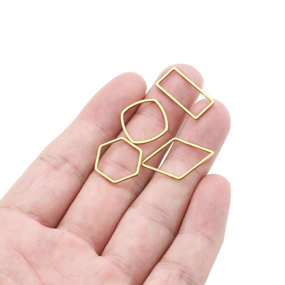 Pendientes de acero inoxidable dorado y plateado al vacío, suministros para hacer joyas de bisel, a granel, 20-50 Uds.