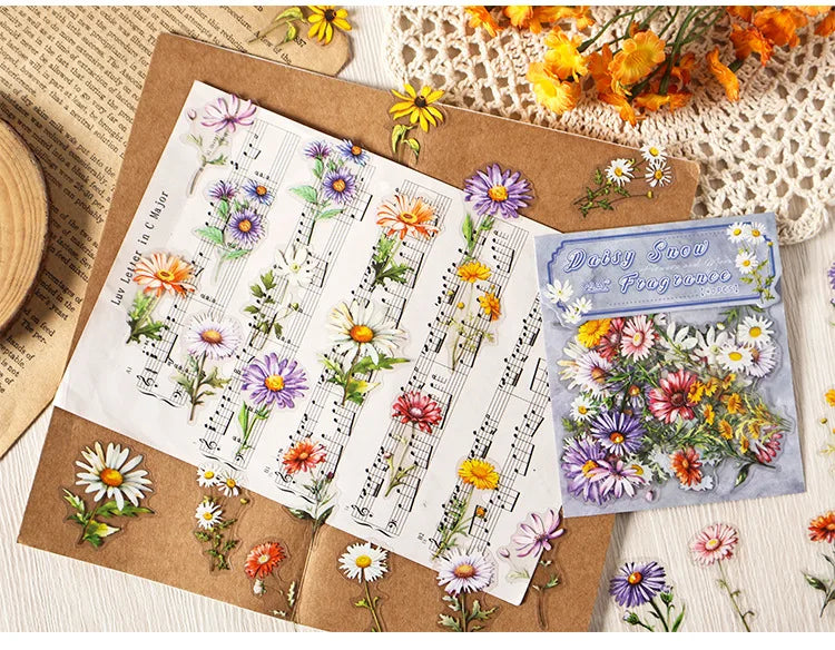 Paquete de pegatinas de jardín botánico, 40 Uds., calcomanías impermeables de plantas y flores