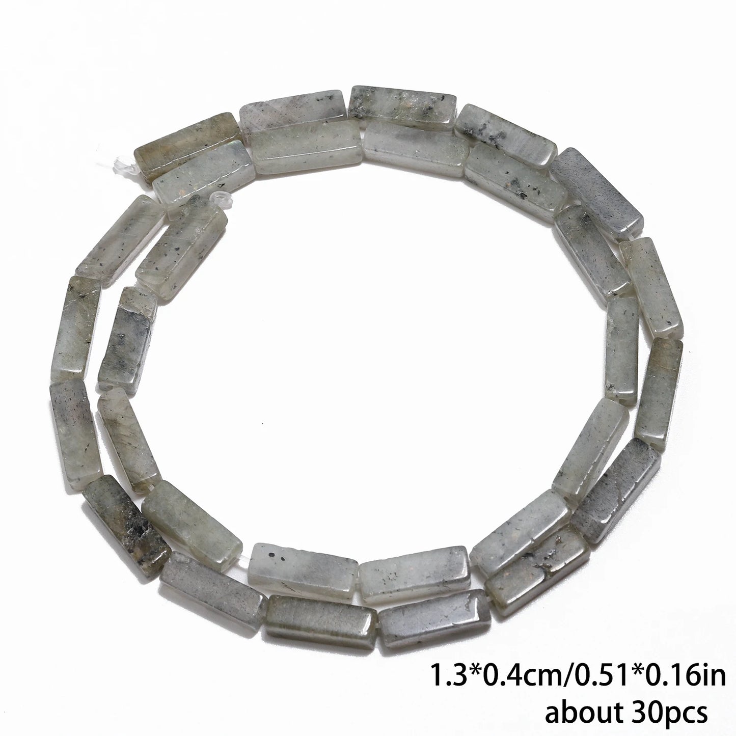 Mostacillas de piedra natural con forma rectangular para fabricación de joyas, 13x4mm, 30 piezas