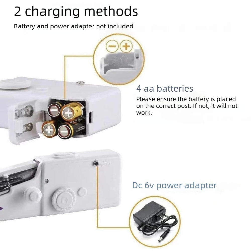 Mini Máquina de coser eléctrica, de mano, portátil.