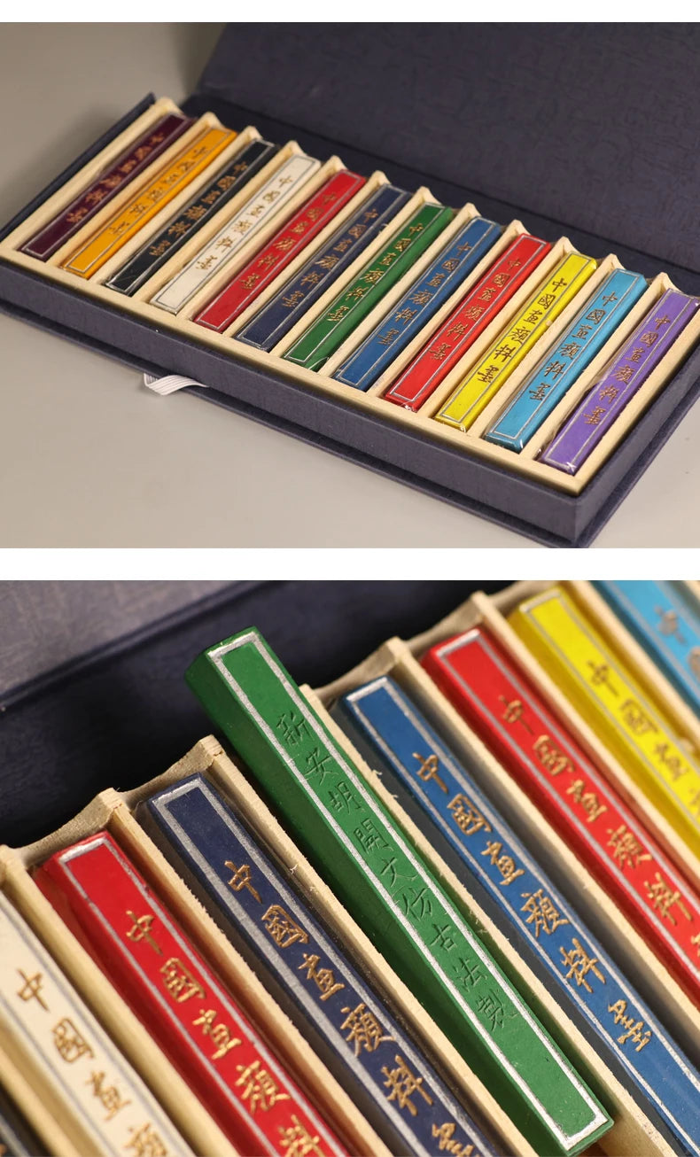 Barras de tinta de pigmento de Color, bloques de tinta de pintura china 12 uds.