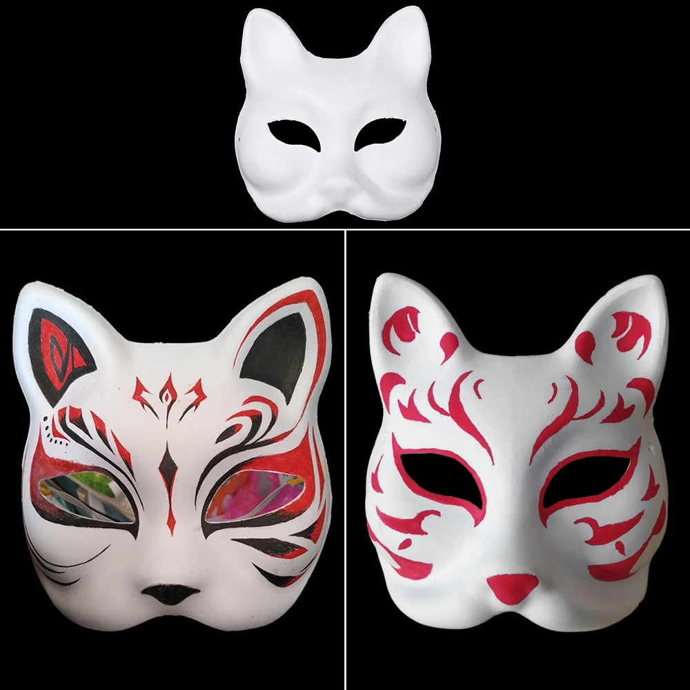 5 unids. máscara de Cosplay para pintar, máscaras de papel de cara blanca para Halloween.