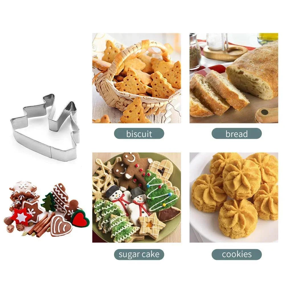 Juego de cortadores de galletas para casa de jengibre, 18 Uds., acero inoxidable, 3D, accesorios para hornear