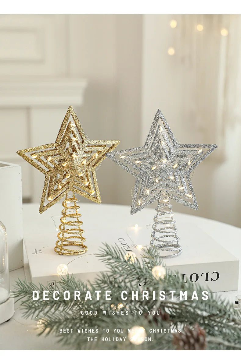 Estrella para árbol de Navidad, 10-20 cm